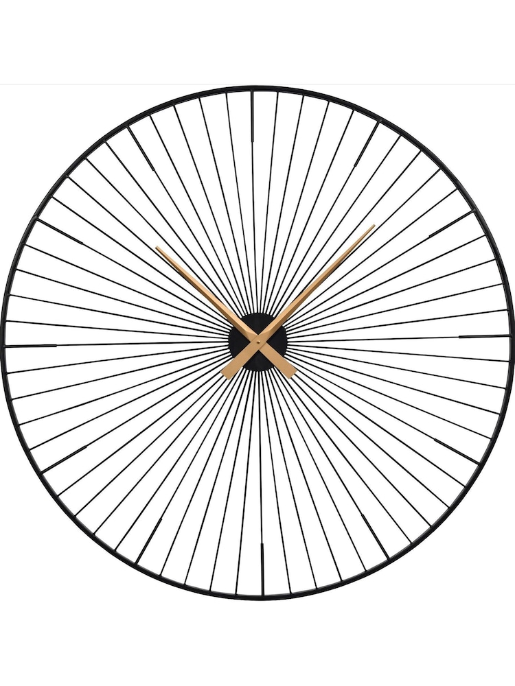 Libra Interiors Black Spoke Wall Clock - Image 2 of 4