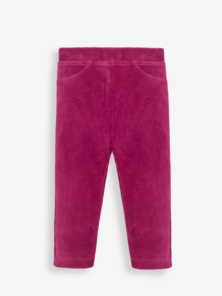 Bessenroze en indigoblauw - JoJo Maman Bébé 2-Pack Jersey Cord Leggings - Image 6 of 7