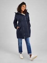 JoJo Maman Bébé Navy Blue 2-in-1 Padded Maternity Parka - Image 1 of 6