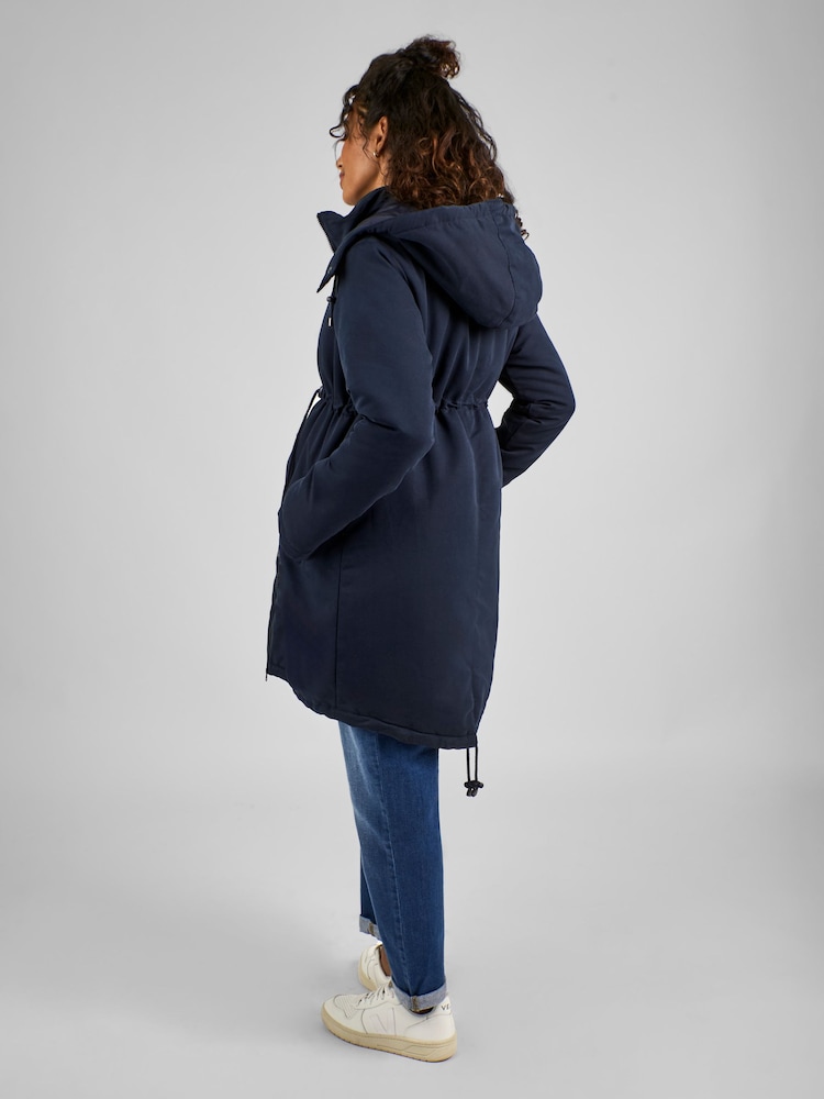 JoJo Maman Bébé Navy Blue 2-in-1 Padded Maternity Parka - Image 2 of 6