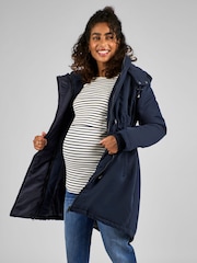 JoJo Maman Bébé Navy Blue 2-in-1 Padded Maternity Parka - Image 4 of 6