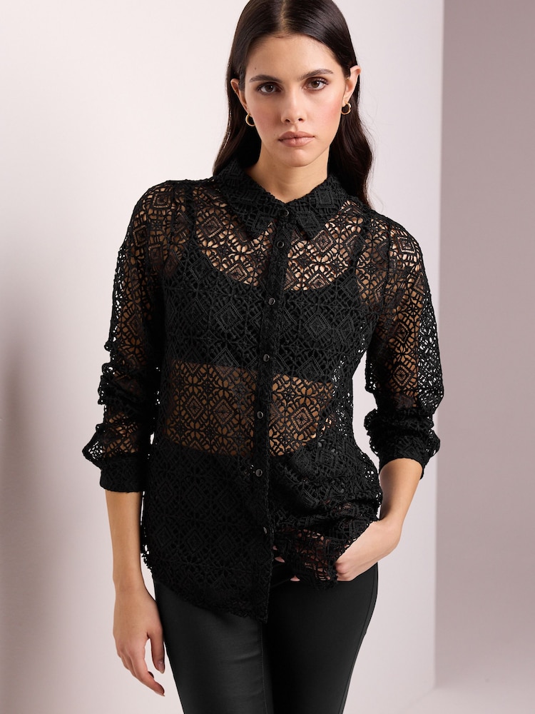Black Crochet Shirt - Image 1 of 1