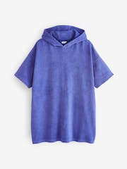 Blue Oversized Hooded Towelling Cover-Up - Image 5 of 6