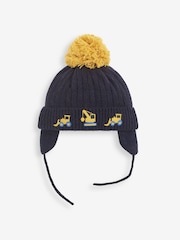 JoJo Maman Bébé Navy Blue Digger Appliqué Hat - Image 1 of 3