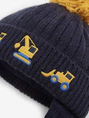 JoJo Maman Bébé Navy Blue Digger Appliqué Hat - Image 2 of 3