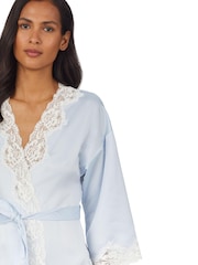 Lauren Ralph Lauren Satin Lace Kimono Robe Dressing Gown - Image 4 of 4