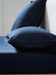 Ted Baker Blue Silky Smooth Plain Dye 100% Cotton Fitted Sheet - Image 1 of 2