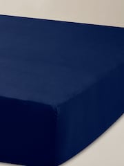 Ted Baker Blue Silky Smooth Plain Dye 100% Cotton Fitted Sheet - Image 2 of 2