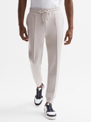 Reiss Off White Noah Interlock Drawstring Motif Joggers - Image 1 of 6