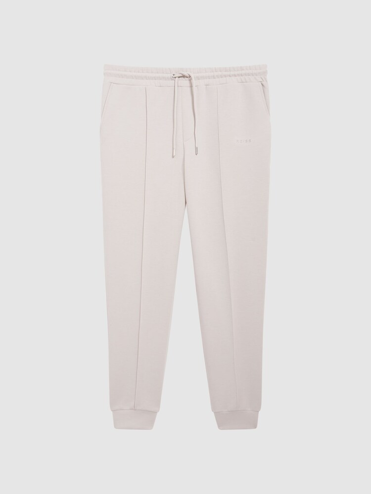 Reiss Off White Noah Interlock Drawstring Motif Joggers - Image 2 of 6