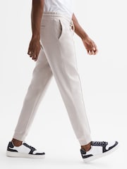 Reiss Off White Noah Interlock Drawstring Motif Joggers - Image 6 of 6