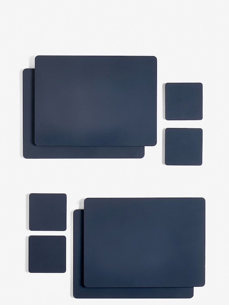 Set of 4 Navy Blue Placemats and Coasters - Image 2 of 2