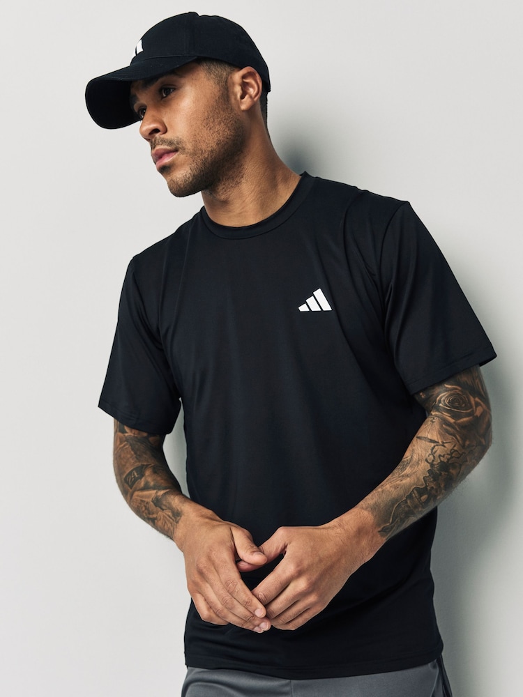 adidas Black Train Essentials Stretch Training T-Shirt - Image 1 of 5 adidas Black Train Essentials Stretch Training T-Shirt - Image 1 of 5
