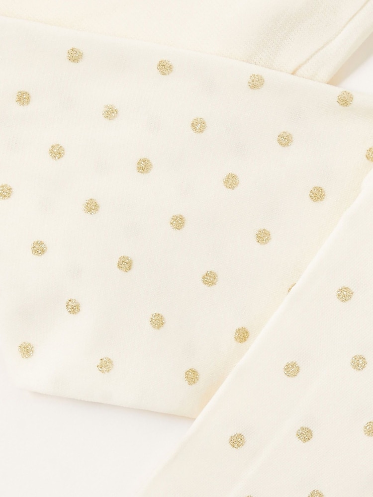 Monsoon Gold Baby Glitter Spot Tights - Image 2 of 2
