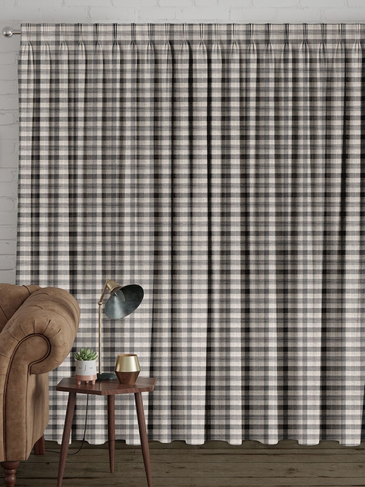 Black Cleveland Check Made To Measure Curtains - Image 2 of 9