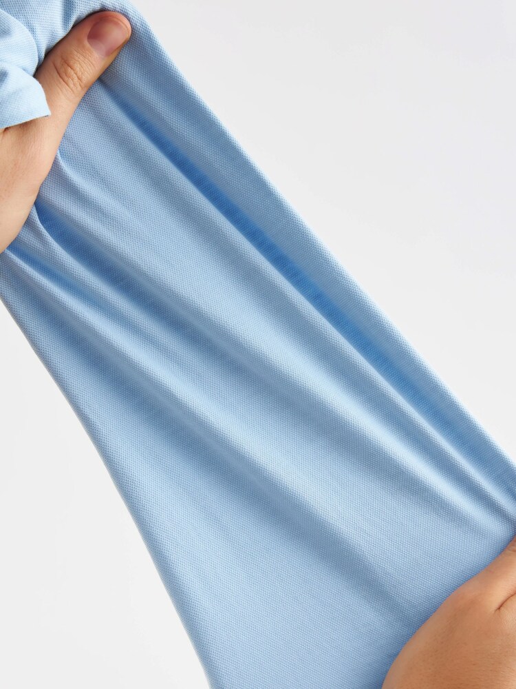 Blue Slim Fit Single Cuff Motionflex Knitted Shirt - Image 6 of 9