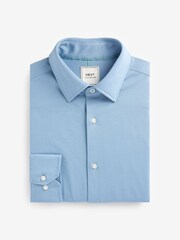 Blue Slim Fit Single Cuff Motionflex Knitted Shirt - Image 7 of 9