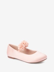 Pink Wide Fit (G) Stain Resistant Corsage Flower Occasion Shoes - Image 3 of 6