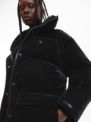 Calvin Klein Jeans Black Soft Touch Belted Puffer Jacket - Image 5 of 7