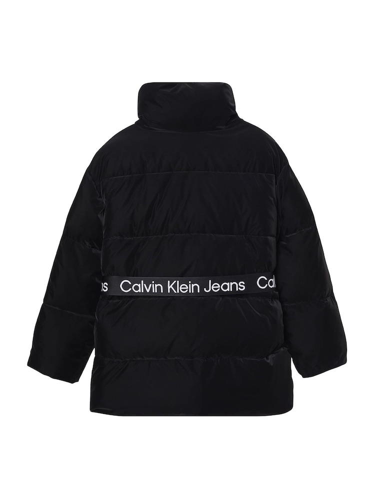 Calvin Klein Jeans Black Soft Touch Belted Puffer Jacket - Image 7 of 7