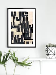Brookpace Lascelles Black Type 1 Abstract Picture In Satin Black Frame - Image 1 of 3