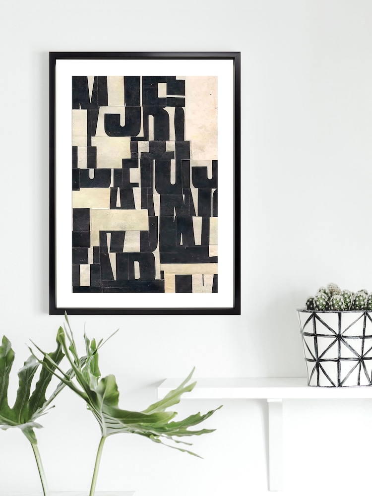 Brookpace Lascelles Black Type 1 Abstract Picture In Satin Black Frame - Image 1 of 3