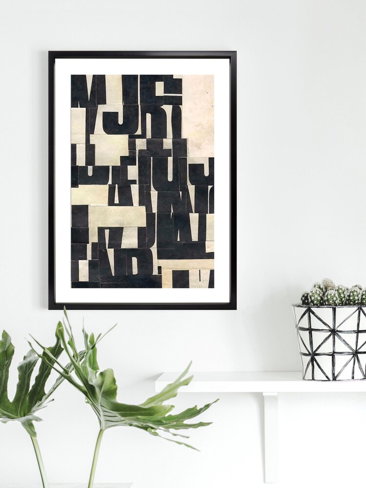 Brookpace Lascelles Black Type 1 Abstract Picture In Satin Black Frame - Image 1 of 3 Brookpace Lascelles Black Type 1 Abstract Picture In Satin Black Frame - Image 1 of 3
