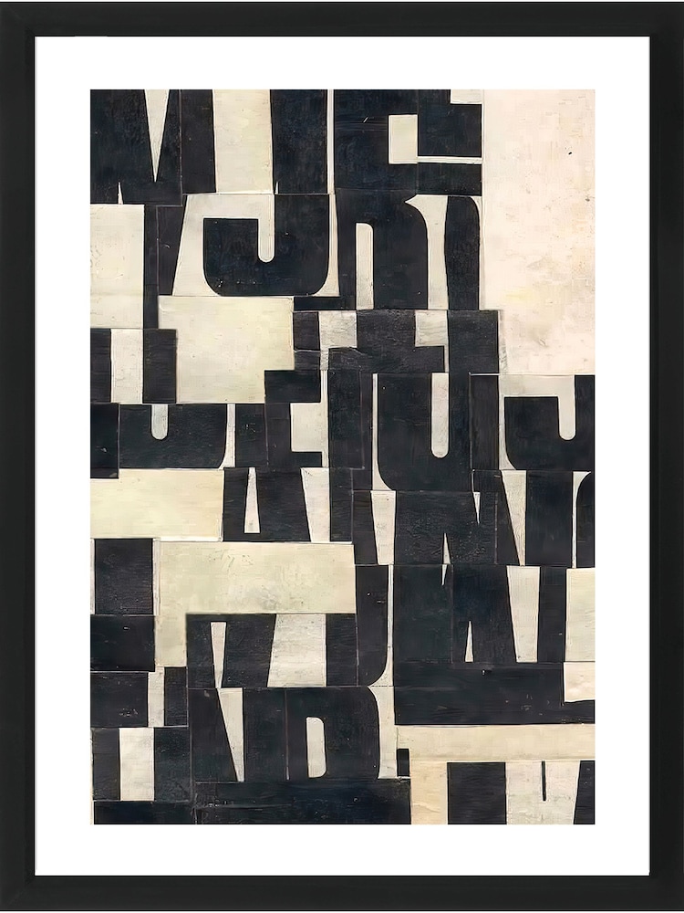 Brookpace Lascelles Black Type 1 Abstract Picture In Satin Black Frame - Image 2 of 3