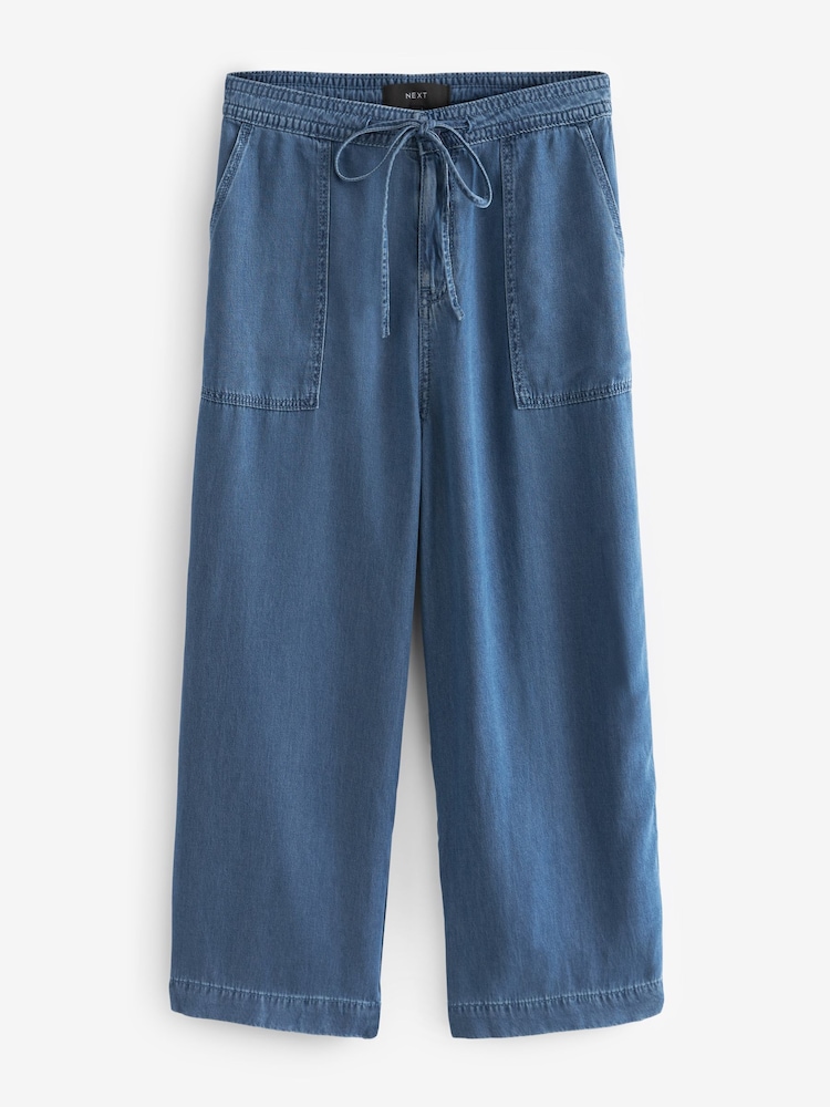 Dark Blue Lyocell Culottes - Image 4 of 5