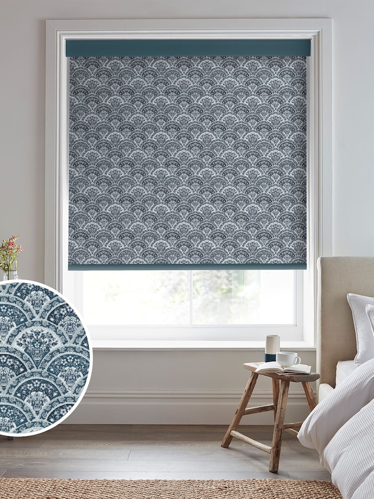 Laura Ashley Blue Musica Made To Measure Roller Blind - Image 1 of 6