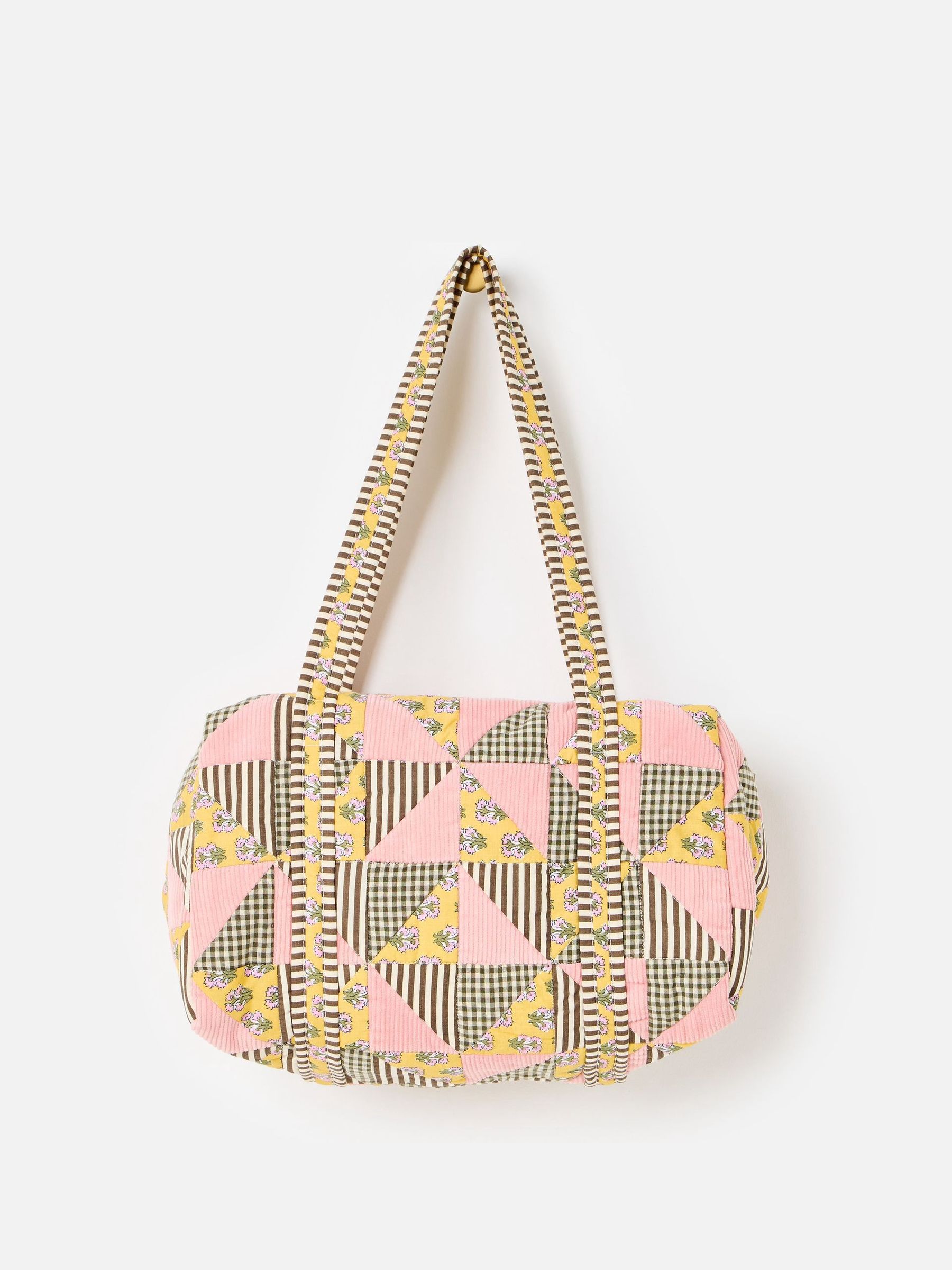 Buy Oliver Bonas Pink Emily Patchwork Corduroy Cotton Quilted Bag
