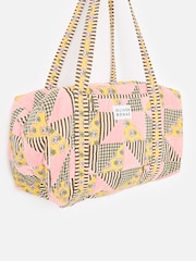 Oliver Bonas Pink & Brown Emily Patchwork Corduroy Quilted Bag - Image 4 of 7