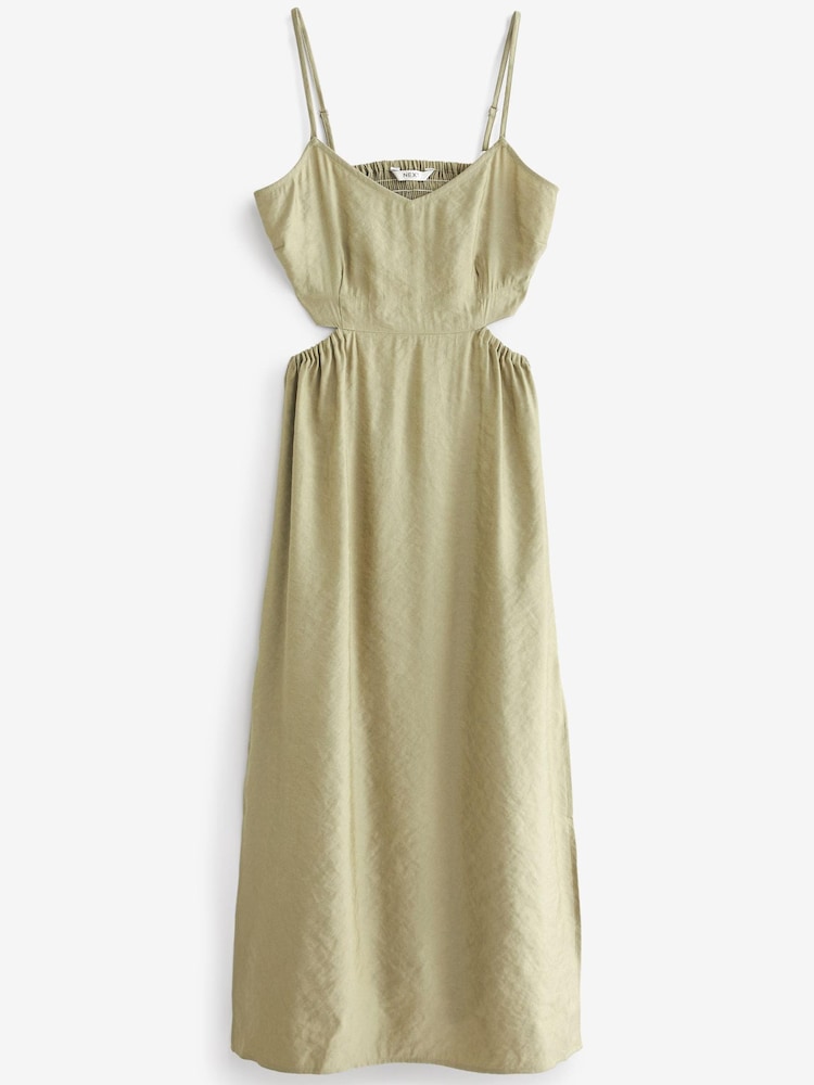 Sage Green Sage Green Shine Cut Out Summer Dress - Image 5 of 5 Sage Green Sage Green Shine Cut Out Summer Dress - Image 5 of 5
