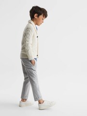 Reiss Ecru Romash Senior Cable Knit Cardigan - Image 7 of 8