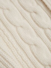 Reiss Ecru Romash Senior Cable Knit Cardigan - Image 8 of 8