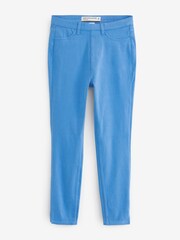 Cornflower Blue Cropped Denim Jersey Leggings - Image 5 of 5