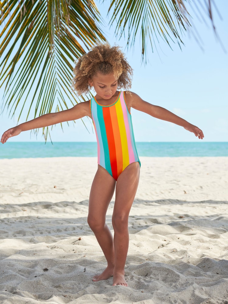 Multi Blanket Stitch Swimsuit (3-16yrs) - Image 1 of 4 Multi Blanket Stitch Swimsuit (3-16yrs) - Image 1 of 4