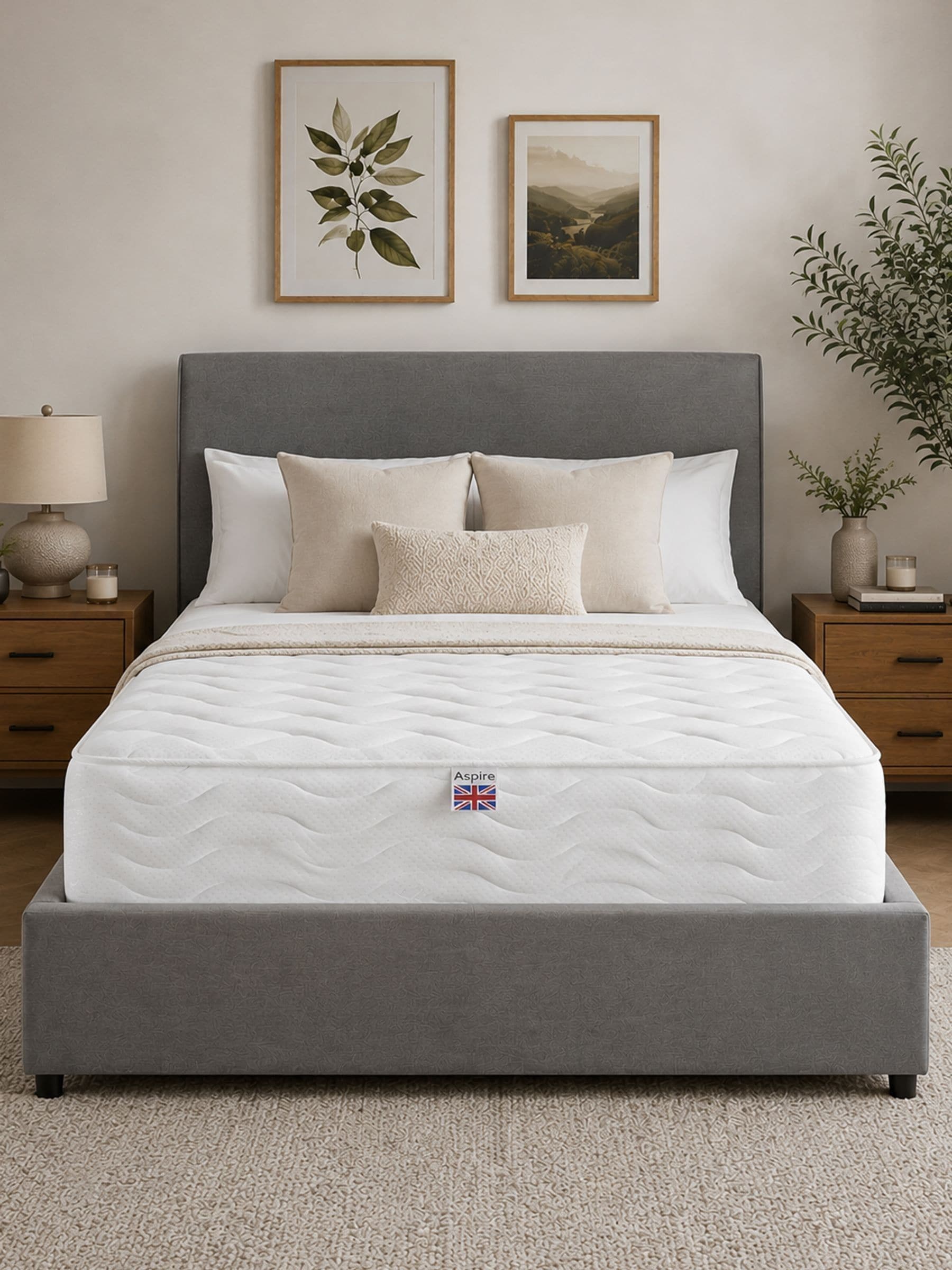 Aspire Unisex White 3 Layer Memory Foam Hybrid Mattress In | Size: Small Single - Image 3