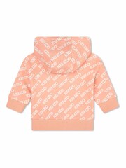 KENZO KIDS Baby Pink All Over Logo Hooded Tracksuit - Image 3 of 5
