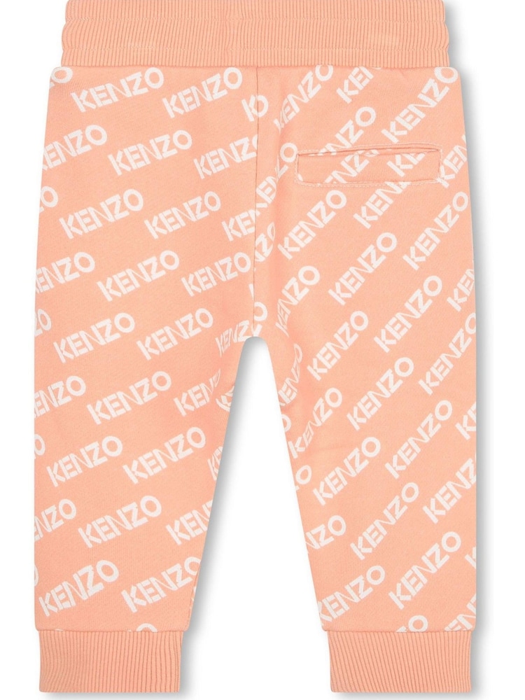 KENZO KIDS Baby Pink All Over Logo Hooded Tracksuit - Image 5 of 5