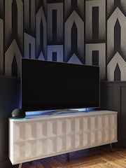 Frank Olsen White Elevate Smart LED Corner TV Stand - Image 1 of 6