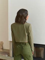 Green Rochelle Tailored Cropped Jacket - Image 2 of 4