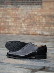 Loake 302Brg Black Polished Leather Brogue Oxford Shoes - Image 3 of 5