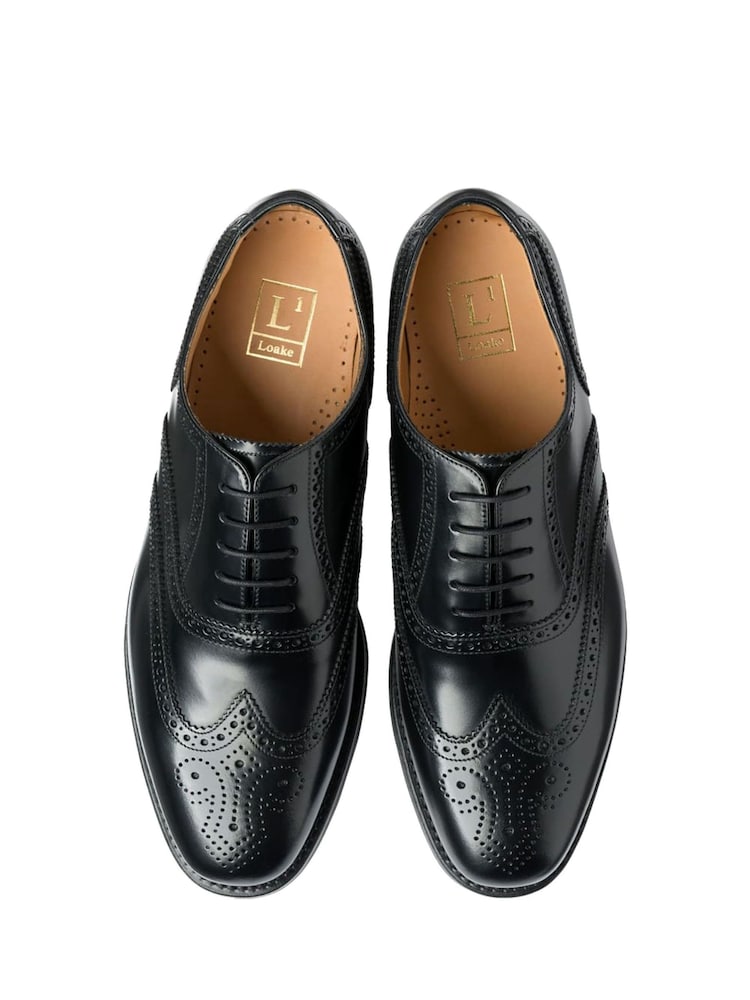 Loake 302Brg Black Polished Leather Brogue Oxford Shoes - Image 5 of 5
