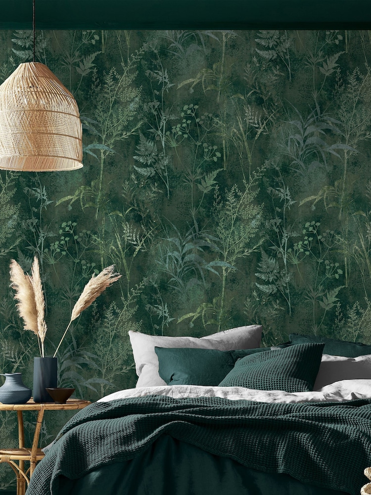 Graham & Brown Green Restore Emerald 10M Wallpaper - Image 1 of 3