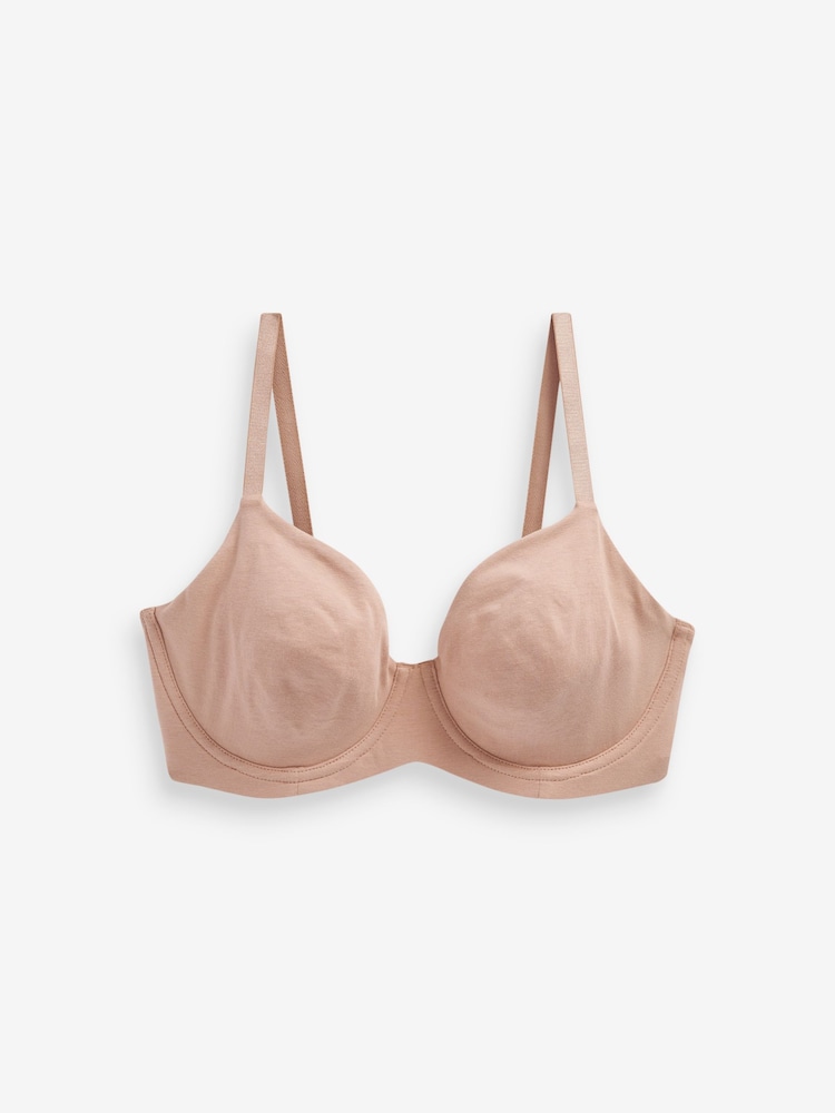 Black/White/Nude Non Pad Balcony DD+ Cotton Blend Bras 3 Pack - Image 7 of 9