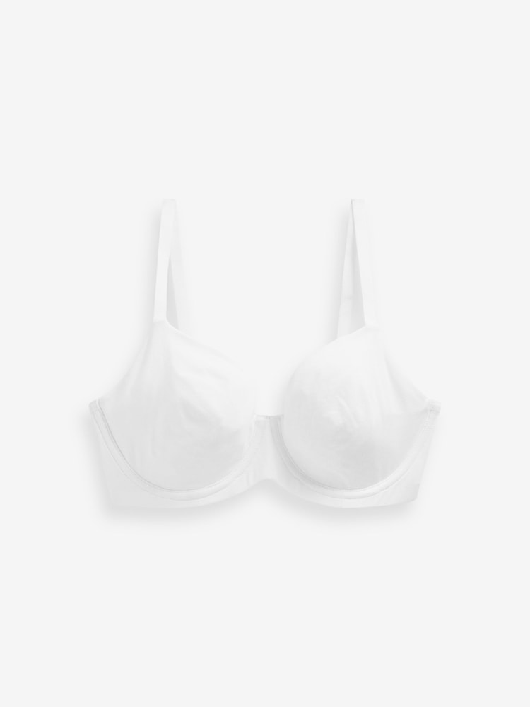 Black/White/Nude Non Pad Balcony DD+ Cotton Blend Bras 3 Pack - Image 8 of 9