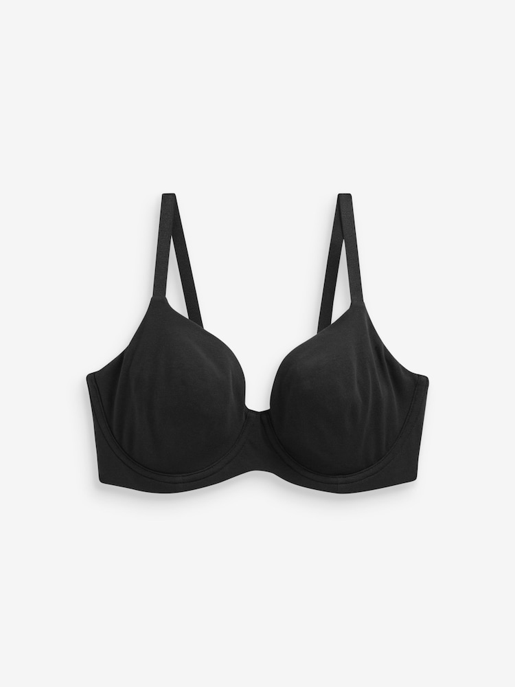 Black/White/Nude Non Pad Balcony DD+ Cotton Blend Bras 3 Pack - Image 9 of 9