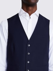 MOSS Blue Tailored Fit Suit: Waistcoat - Image 3 of 4