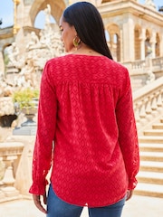 Sosandar Red Sequin Top - Image 2 of 5